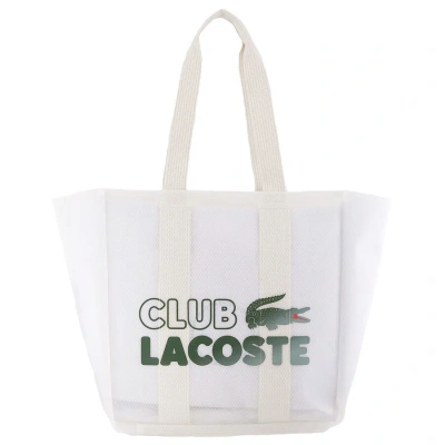 Lacoste Transparent Blc Estragon Logo Print Tote Bag In Gold