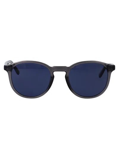 Lacoste Transparent Grey Acetate Sunglasses In Black