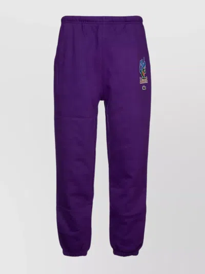 Lacoste Trousers With Elastic Waistband And Cuffs In Blue