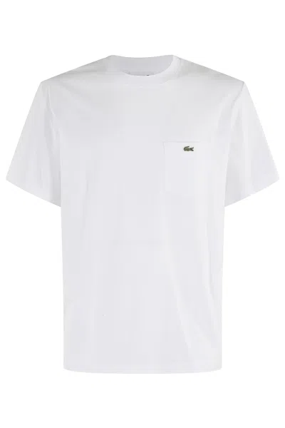 Lacoste Short Sleeve Crew Neck Pima Cotton Jersey T-shirt In White
