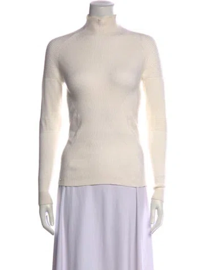 Pre-owned Lacoste Turtleneck Long Sleeve Top In Neutrals