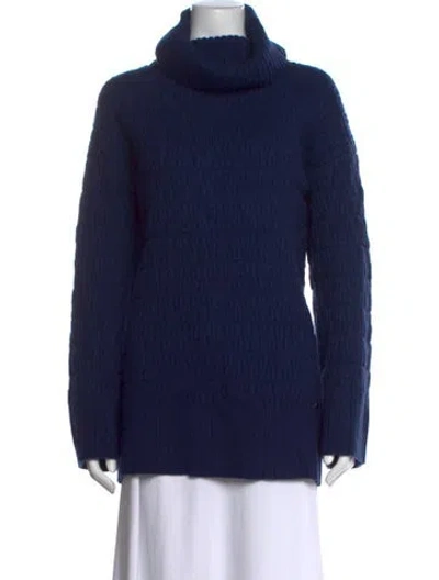 Pre-owned Lacoste Turtleneck Sweater In Blue