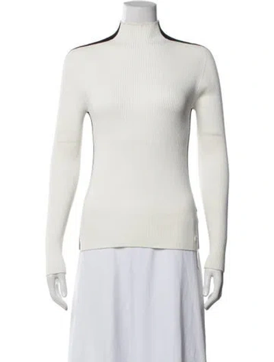 Pre-owned Lacoste Turtleneck Sweater In White