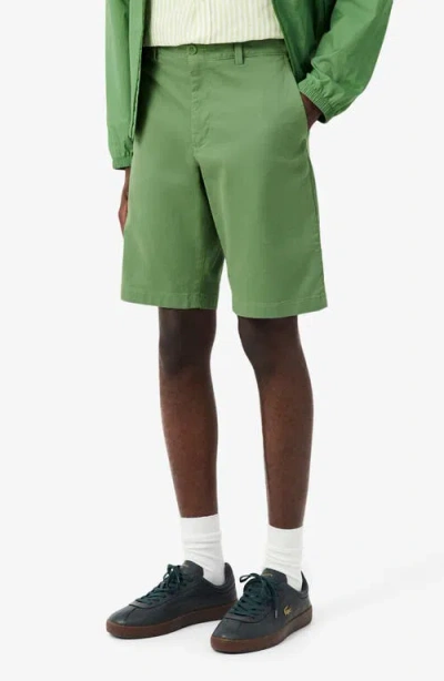 Lacoste Twill Bermuda Chino Shorts In Green