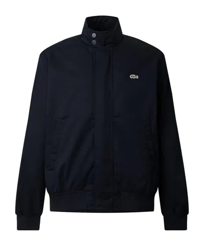 Lacoste Twill Cotton Long Sleeve Harrington Jacket In Black