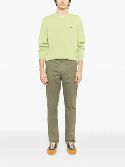 Lacoste Twill Trousers In Green