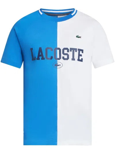 Lacoste Two-tone Logo-print T-shirt In White