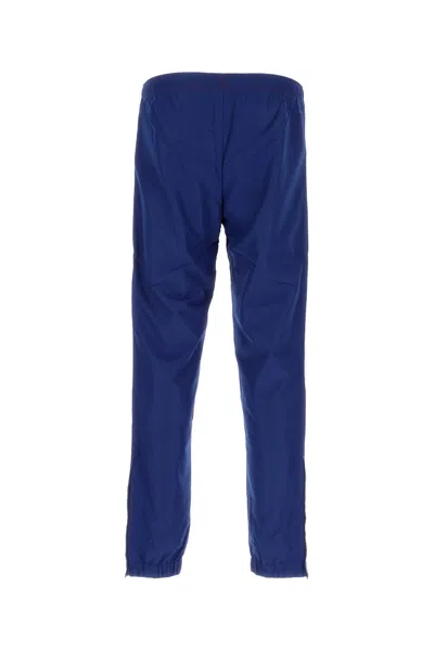Lacoste Two-tone Polyester Joggers In Blue