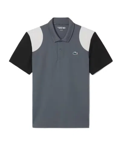 Lacoste Ultra Dry Colour-block Sport Polo Shirt In Gray