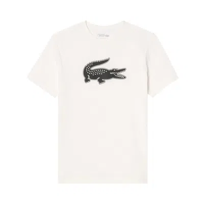 Pre-owned Lacoste Ultra Dry Logo Sport T-shirt 'white/black' | Men's Size 5