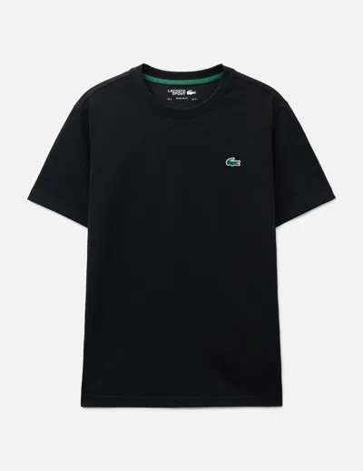 Lacoste Ultra Dry Printed Sport T-shirt In Black