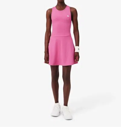 Lacoste Ultra Dry Sport Mini Dress In Pink In Blue