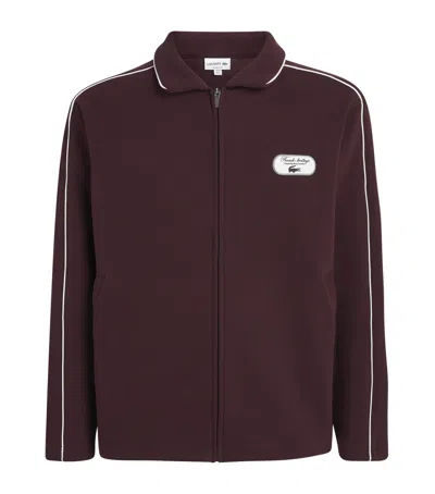 Lacoste Ultra Dry Tennis Heritage Jacket In Burgundy