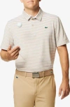 Lacoste Ultradry Stripe Performance Golf Polo In Viennese/white