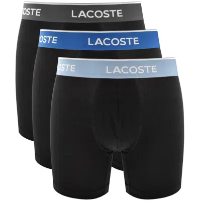 Lacoste Underwear 3 Pack Boxer Briefs Black