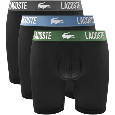 Lacoste Underwear 3 Pack Boxer Briefs In Black