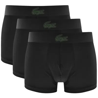 Lacoste Underwear 3 Pack Boxer Trunks Black