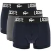 Lacoste Underwear 3 Pack Boxer Trunks Navy In Blue