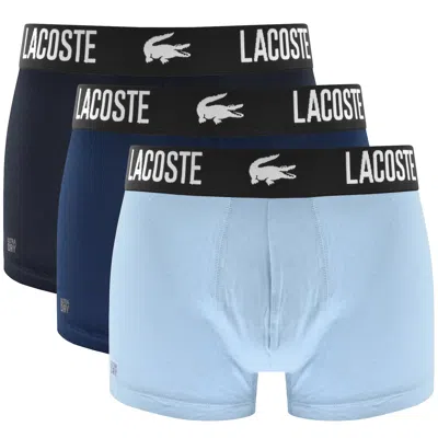 Lacoste Underwear 3 Pack Boxer Trunks Navy In Blue