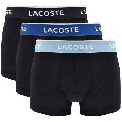 Lacoste Underwear 3 Pack Trunks In Black