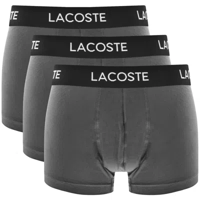 Lacoste Underwear 3 Pack Boxer Trunks Grey