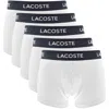 Lacoste Underwear 5 Pack Trunks White In White