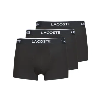Lacoste Underwear Men's Black Stretch Elastic Waist Trunk 3-pack Jdm2222