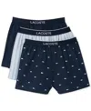 Lacoste Underwear Men Multi Cotton Elastic Waist Boxer Brief 3-pack Buu587 In Black