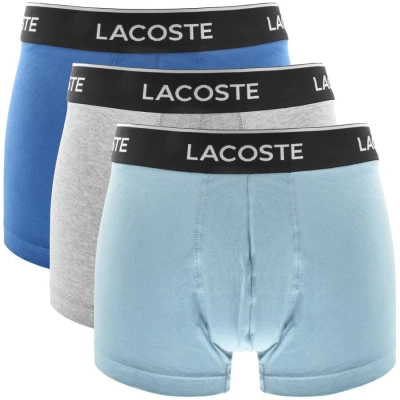 Lacoste Underwear Triple Pack Boxer Trunks Blue