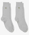 Lacoste Unisex 2-pack High Height Crew Socks Set In Gray