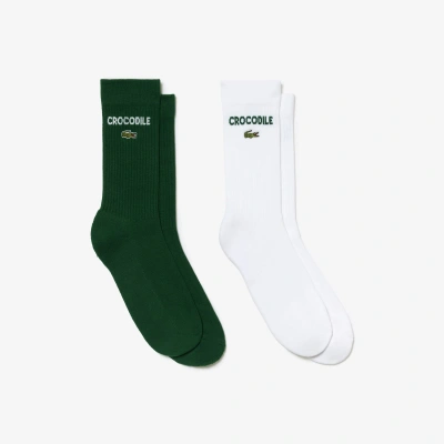 Lacoste Unisex 2-pack Socks - 6.5 - 8.5 In White
