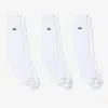 Lacoste Unisex 3-pack Long Socks - 6.5 - 8.5 In White