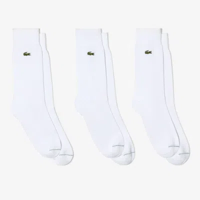 Lacoste Unisex 3-pack Long Socks - 6.5 - 8.5 In White