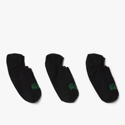 Lacoste Unisex 3-pack Socks - 6.5 - 8.5 In Black