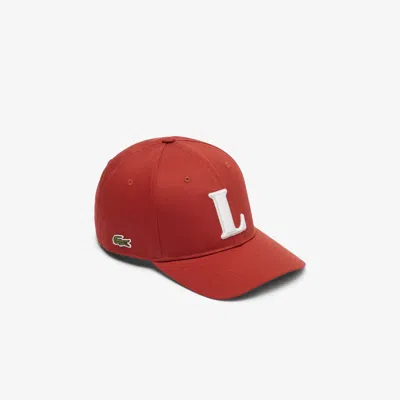 Lacoste Unisex 3d Embroidered Baseball Cap In Red