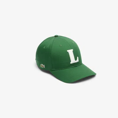 Lacoste Unisex 3d Embroidered Cotton Twill Baseball Cap In Green
