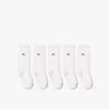 Lacoste Unisex 5-pack High-cut Organic Cotton Socks - 9 - 12.5 In White