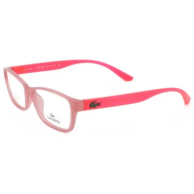 Lacoste Logo-plaque Rectangle-frame Glasses In Pink