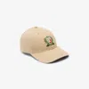 Lacoste Embroidered Crest Cap In Beige