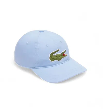 Lacoste Unisex Adjustable Organic Cotton Twill Cap In Light Blue