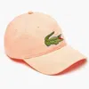 Lacoste Unisex Adjustable Organic Cotton Twill Cap In Light Orange In Orange