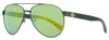 Lacoste Unisex Aviator Sunglasses L185s 315 Dark Green 60mm In Multi