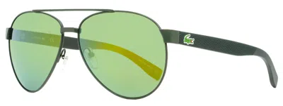 Lacoste Unisex Aviator Sunglasses L185s 315 Dark Green 60mm In Multi