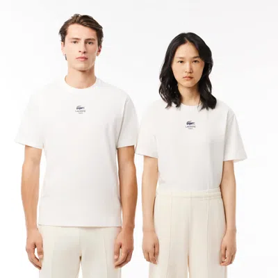 Lacoste Unisex Classic Fit Cotton Jersey T-shirt In White