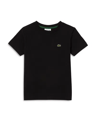 Lacoste Unisex Cotton Logo Tee - Little Kid, Big Kid In Black