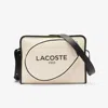 Lacoste Unisex Heritage Canvas Shoulder Bag - One Size In Beige