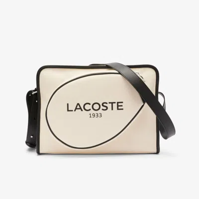 Lacoste Unisex Heritage Canvas Shoulder Bag - One Size In Beige