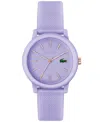 Lacoste Unisex L.12.12 Lavender Silicone Strap Watch 36mm In Lavender