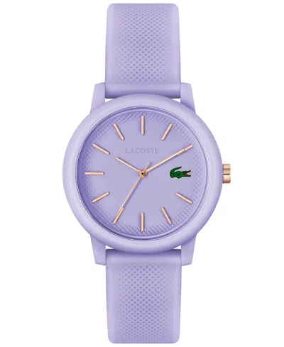 Lacoste Unisex L.12.12 Lavender Silicone Strap Watch 36mm In Mauve