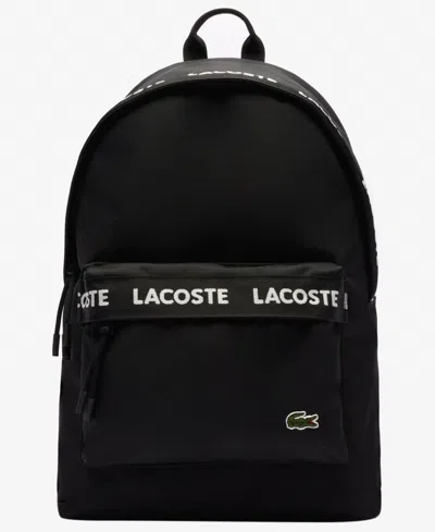 Lacoste Unisex Logo Detail Backpack In Black